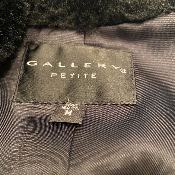 Gallery Petite mod-acrylic faux fur button up swing jacket size M, made in USA - Picture 11 of 11